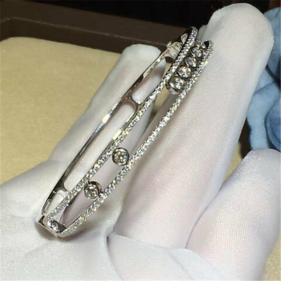 Luxury jewelry Messika 7 drill sliding bracelet 18k white gold yellow gold rose gold diamond bracelet