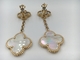 Real low price and high quality jewels Magic Alhambra earrings 2 motifs yellow gold white mother-of-pearl