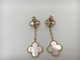 Real low price and high quality jewels Magic Alhambra earrings 2 motifs yellow gold white mother-of-pearl